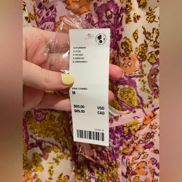 NWT Urban Outfitters Printed Babydoll Dress Size M - Picture 8 of 9